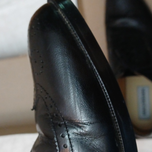 Stacy Adams Leather Wingtip Shoes, Black, 9.5M - Picture 10 of 10